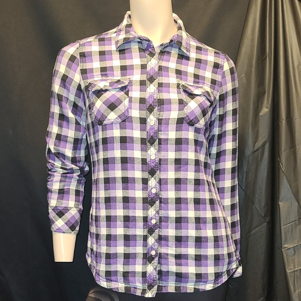 BC CLOTHING Purple Plaid Button-Up Shirt